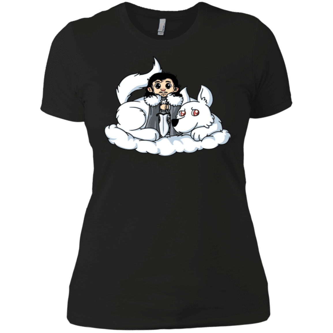 T-Shirts Black / X-Small Cute Jon Snow and  Ghost Women's Premium T-Shirt