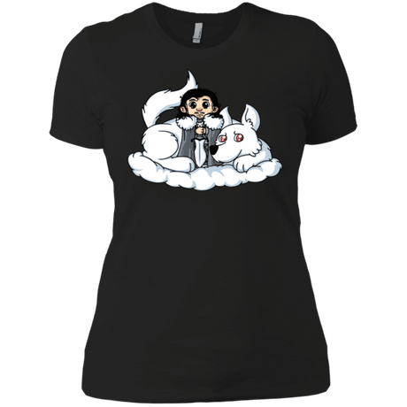 T-Shirts Black / X-Small Cute Jon Snow and  Ghost Women's Premium T-Shirt
