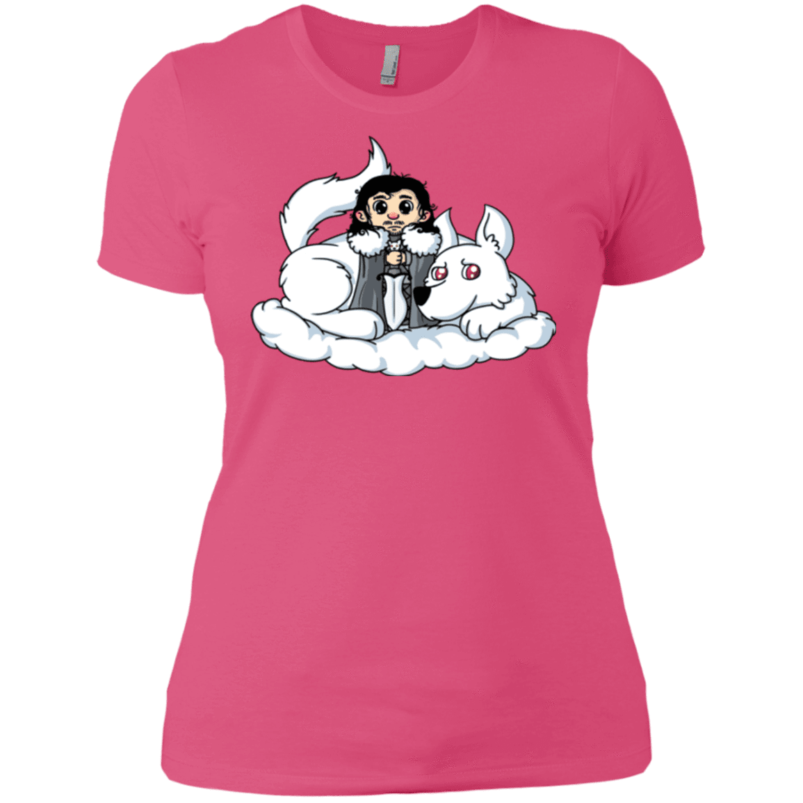 T-Shirts Hot Pink / X-Small Cute Jon Snow and  Ghost Women's Premium T-Shirt