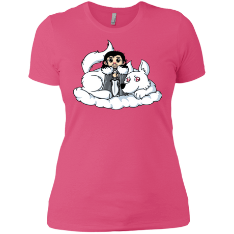 T-Shirts Hot Pink / X-Small Cute Jon Snow and  Ghost Women's Premium T-Shirt