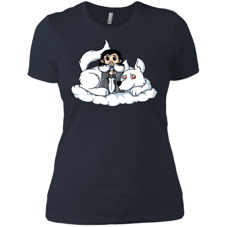 T-Shirts Indigo / X-Small Cute Jon Snow and  Ghost Women's Premium T-Shirt