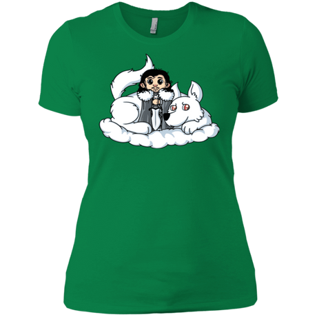 T-Shirts Kelly Green / X-Small Cute Jon Snow and  Ghost Women's Premium T-Shirt