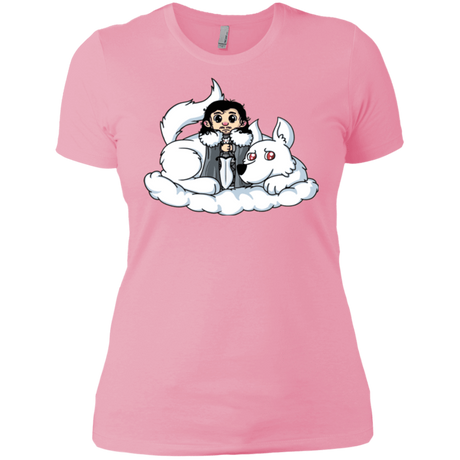 T-Shirts Light Pink / X-Small Cute Jon Snow and  Ghost Women's Premium T-Shirt
