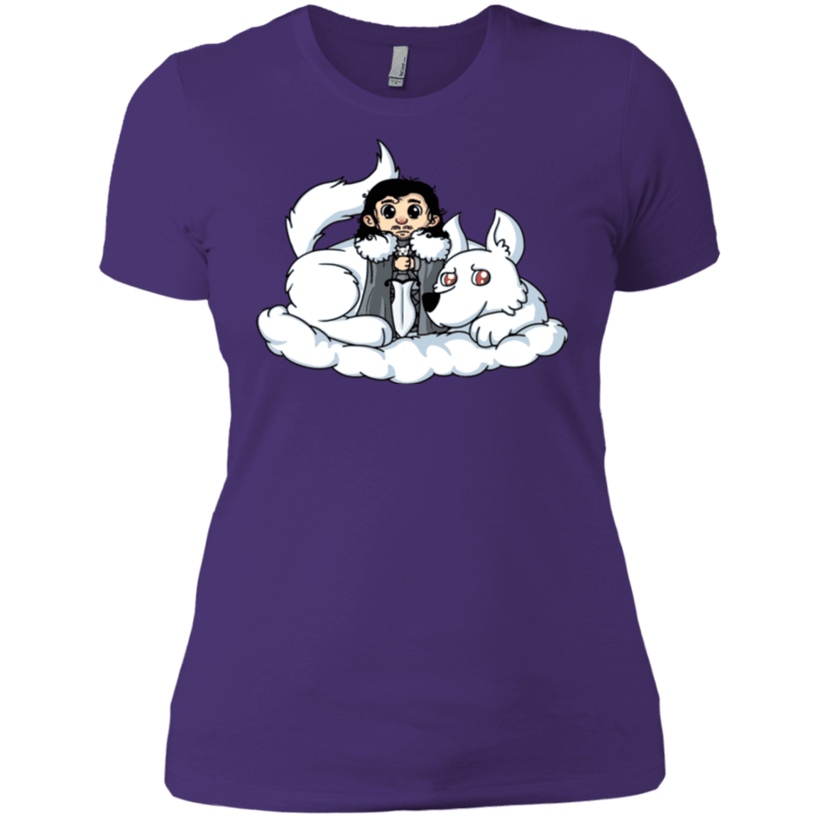 T-Shirts Purple / X-Small Cute Jon Snow and  Ghost Women's Premium T-Shirt