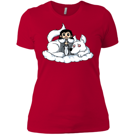 T-Shirts Red / X-Small Cute Jon Snow and  Ghost Women's Premium T-Shirt