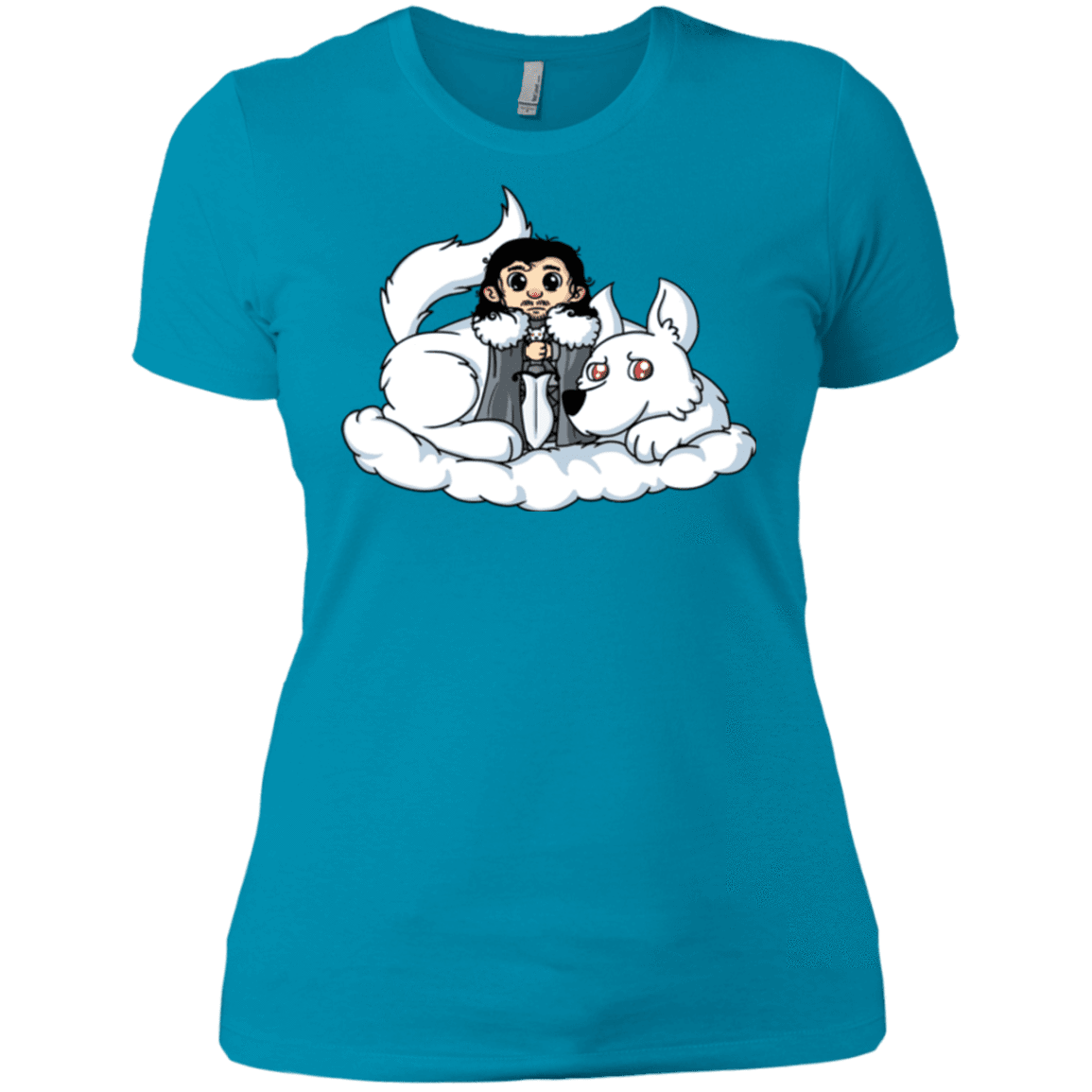 T-Shirts Turquoise / X-Small Cute Jon Snow and  Ghost Women's Premium T-Shirt