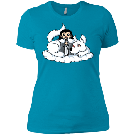 T-Shirts Turquoise / X-Small Cute Jon Snow and  Ghost Women's Premium T-Shirt