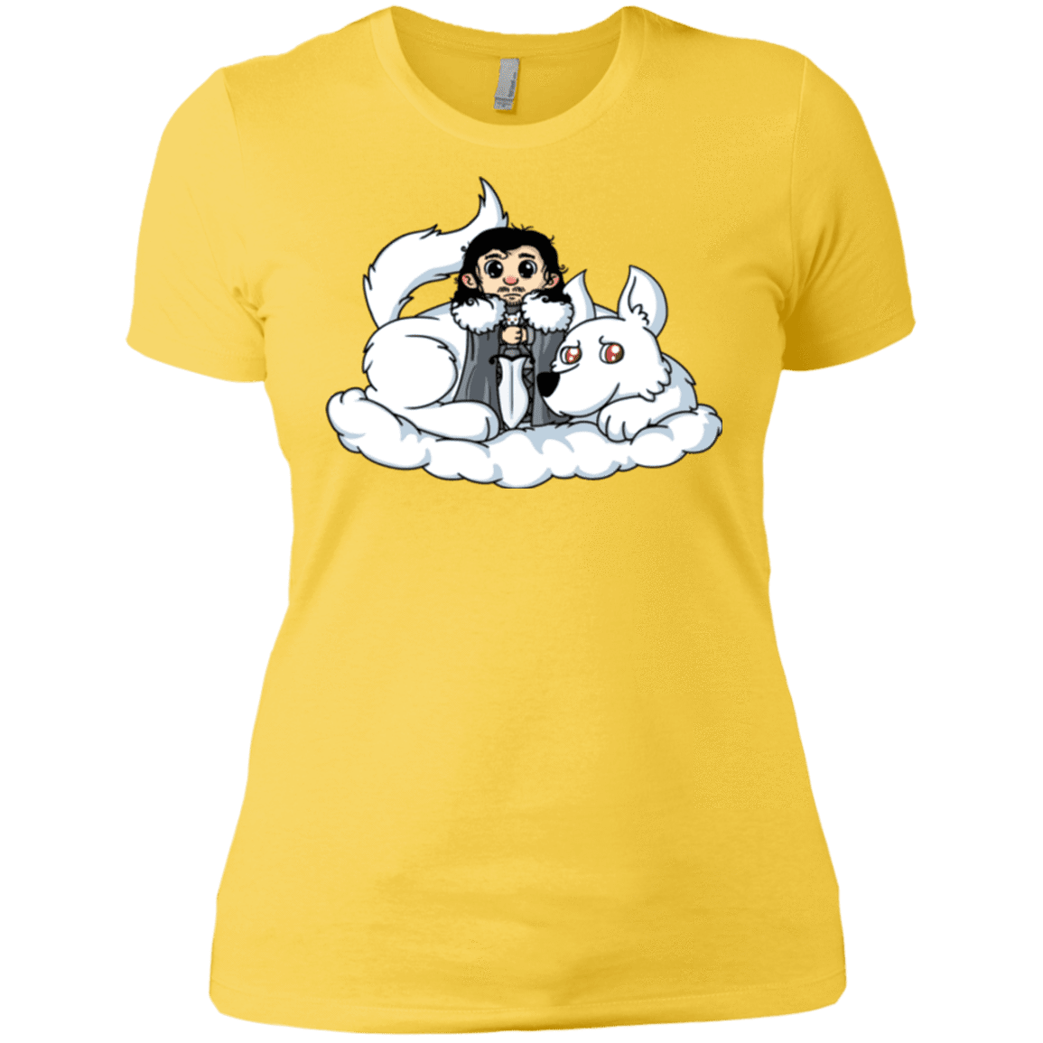 T-Shirts Vibrant Yellow / X-Small Cute Jon Snow and  Ghost Women's Premium T-Shirt
