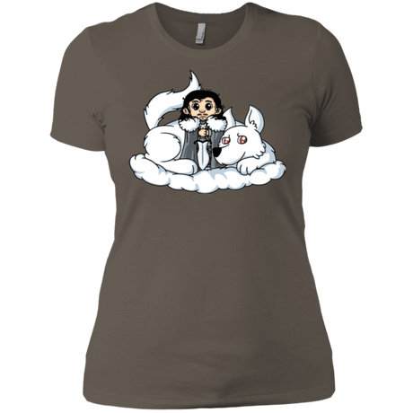 T-Shirts Warm Grey / X-Small Cute Jon Snow and  Ghost Women's Premium T-Shirt