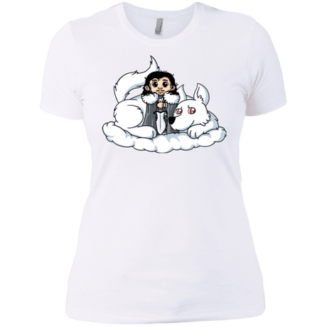 T-Shirts White / X-Small Cute Jon Snow and  Ghost Women's Premium T-Shirt