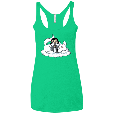 T-Shirts Envy / X-Small Cute Jon Snow and  Ghost Women's Triblend Racerback Tank