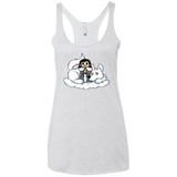 T-Shirts Heather White / X-Small Cute Jon Snow and  Ghost Women's Triblend Racerback Tank