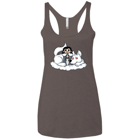 T-Shirts Macchiato / X-Small Cute Jon Snow and  Ghost Women's Triblend Racerback Tank