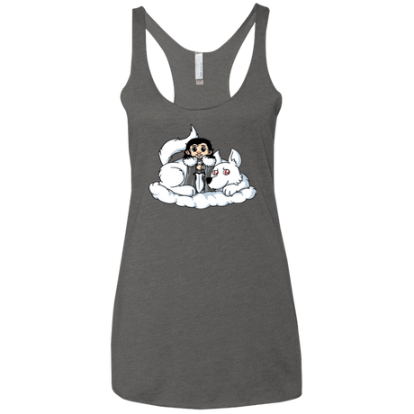 T-Shirts Premium Heather / X-Small Cute Jon Snow and  Ghost Women's Triblend Racerback Tank