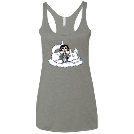 T-Shirts Venetian Grey / X-Small Cute Jon Snow and  Ghost Women's Triblend Racerback Tank
