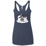 T-Shirts Vintage Navy / X-Small Cute Jon Snow and  Ghost Women's Triblend Racerback Tank