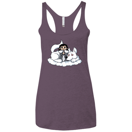 T-Shirts Vintage Purple / X-Small Cute Jon Snow and  Ghost Women's Triblend Racerback Tank