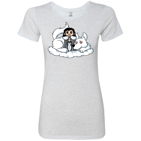 T-Shirts Heather White / Small Cute Jon Snow and  Ghost Women's Triblend T-Shirt