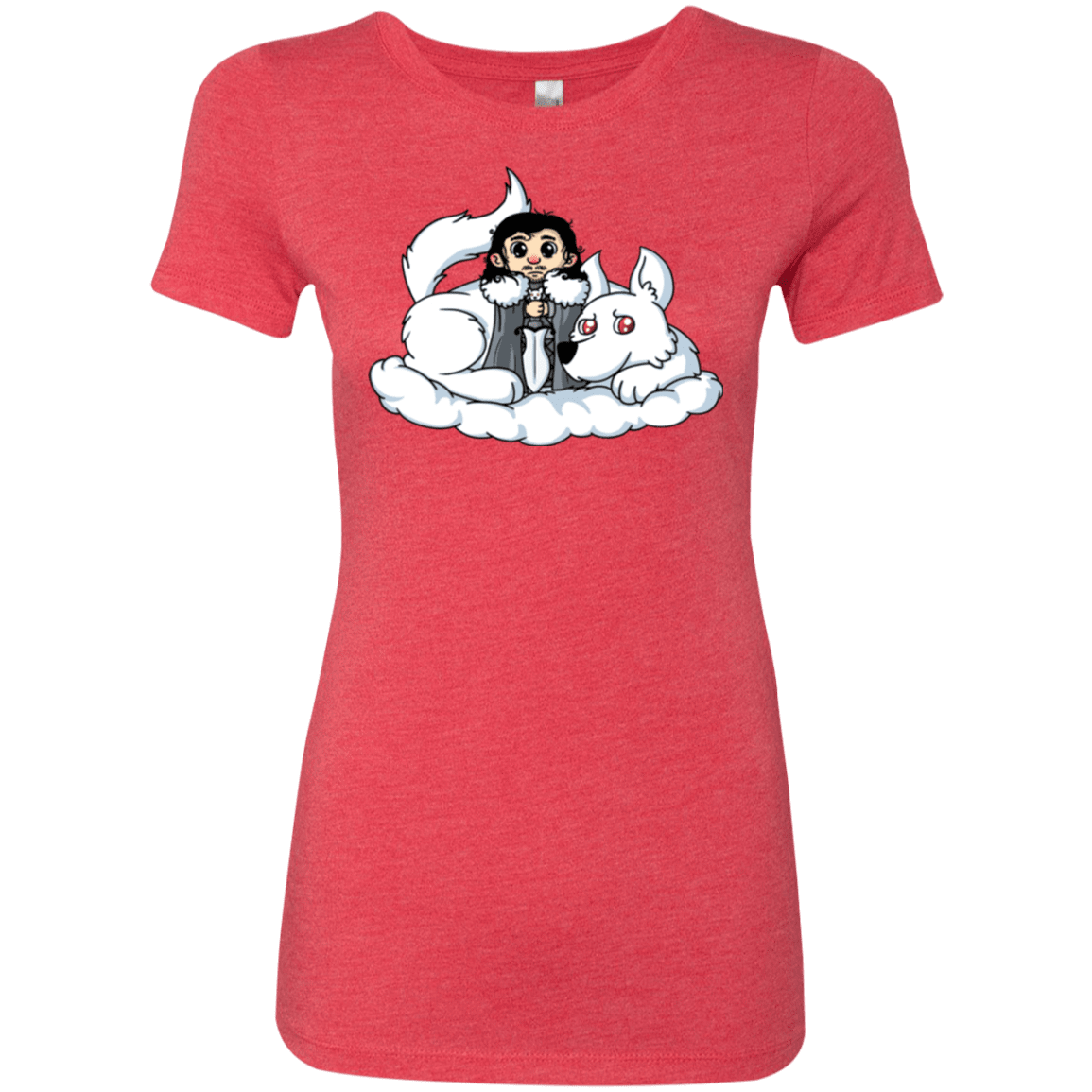 T-Shirts Vintage Red / Small Cute Jon Snow and  Ghost Women's Triblend T-Shirt