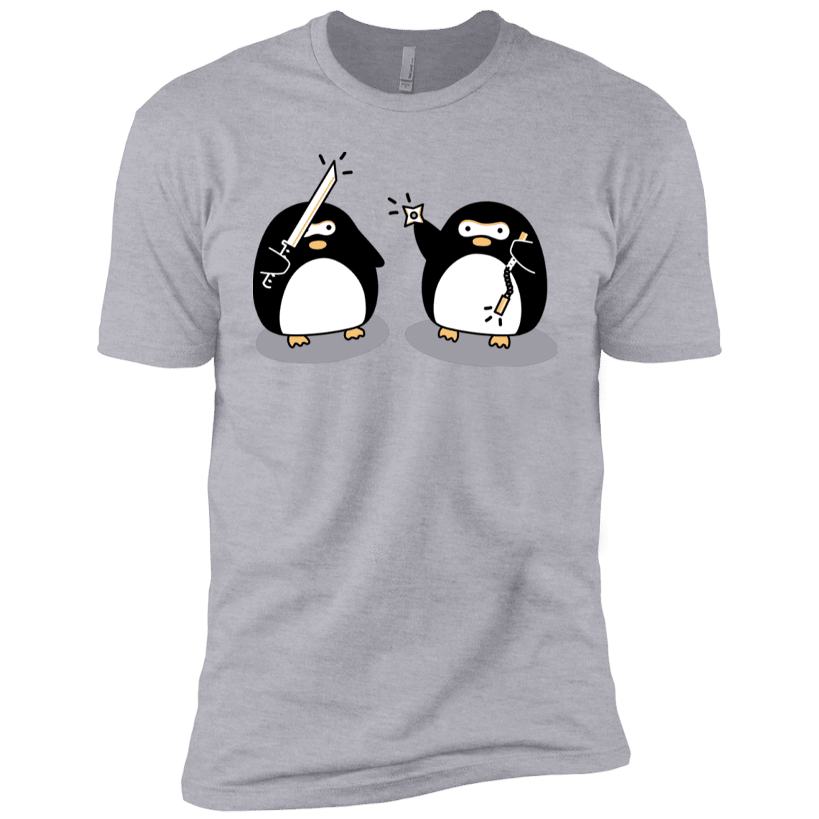 T-Shirts Heather Grey / YXS Cute Ninja Penguins Boys Premium T-Shirt