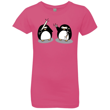 T-Shirts Hot Pink / YXS Cute Ninja Penguins Girls Premium T-Shirt