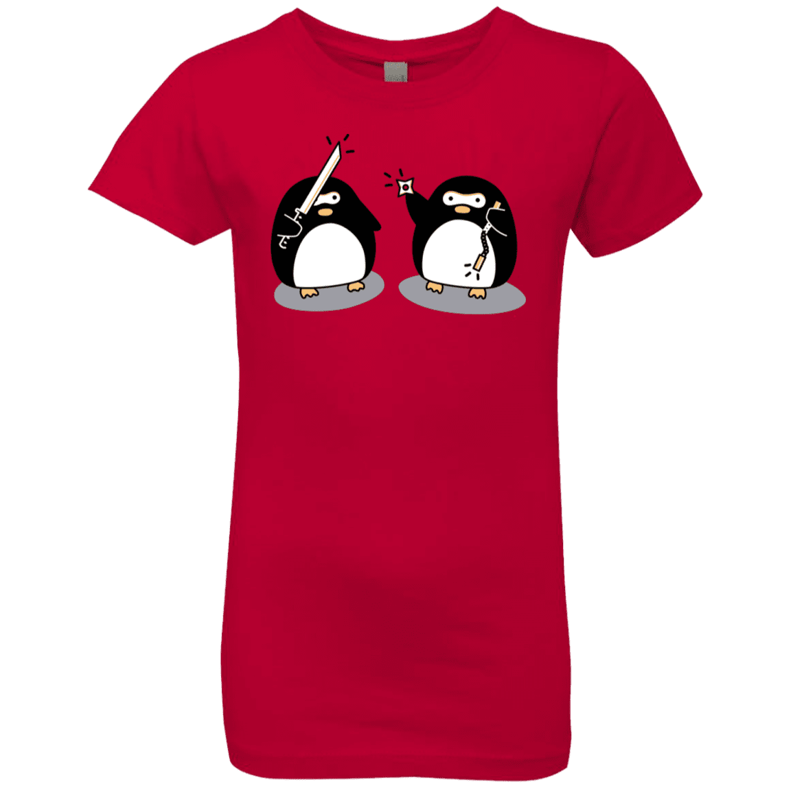 T-Shirts Red / YXS Cute Ninja Penguins Girls Premium T-Shirt