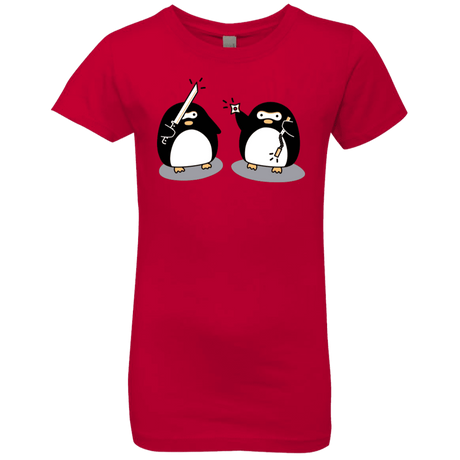 T-Shirts Red / YXS Cute Ninja Penguins Girls Premium T-Shirt