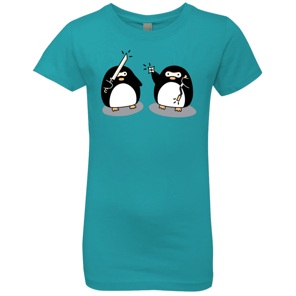 T-Shirts Tahiti Blue / YXS Cute Ninja Penguins Girls Premium T-Shirt