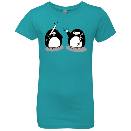 T-Shirts Tahiti Blue / YXS Cute Ninja Penguins Girls Premium T-Shirt