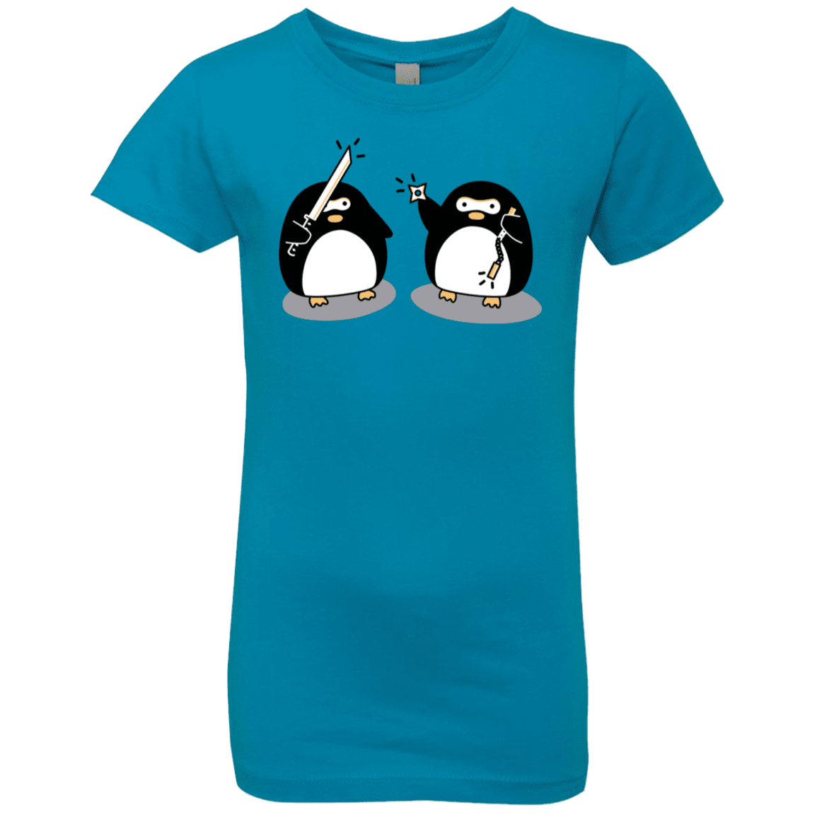 T-Shirts Turquoise / YXS Cute Ninja Penguins Girls Premium T-Shirt