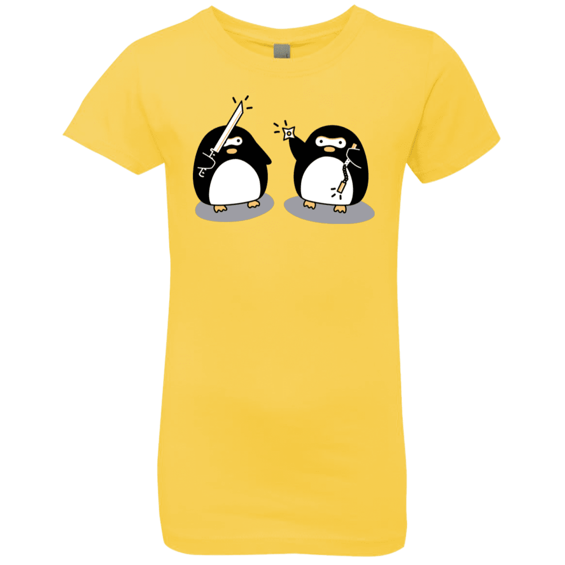 T-Shirts Vibrant Yellow / YXS Cute Ninja Penguins Girls Premium T-Shirt