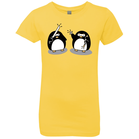 T-Shirts Vibrant Yellow / YXS Cute Ninja Penguins Girls Premium T-Shirt