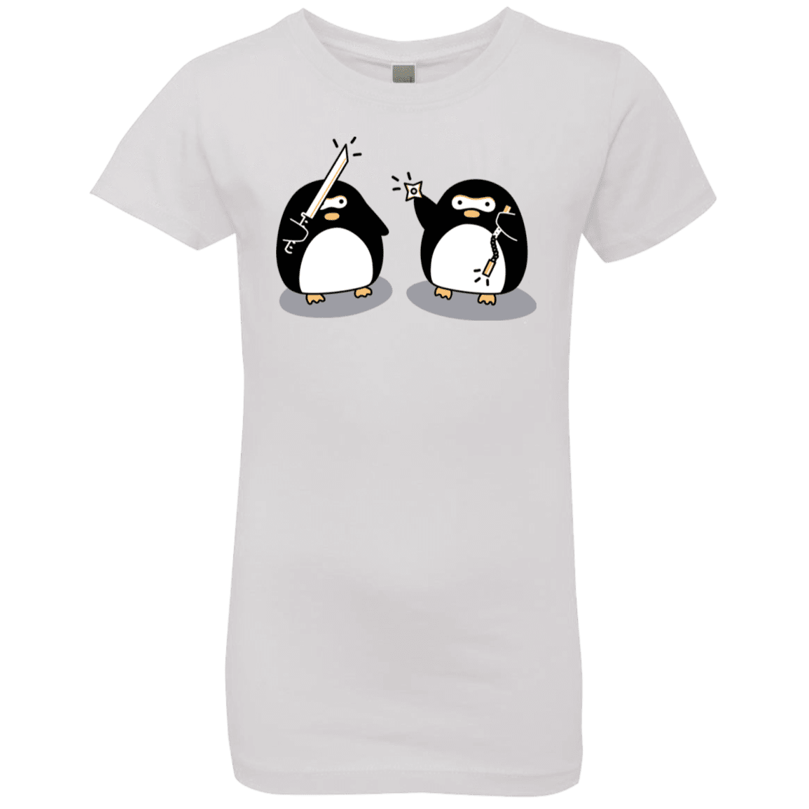 T-Shirts White / YXS Cute Ninja Penguins Girls Premium T-Shirt