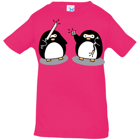 T-Shirts Hot Pink / 6 Months Cute Ninja Penguins Infant Premium T-Shirt