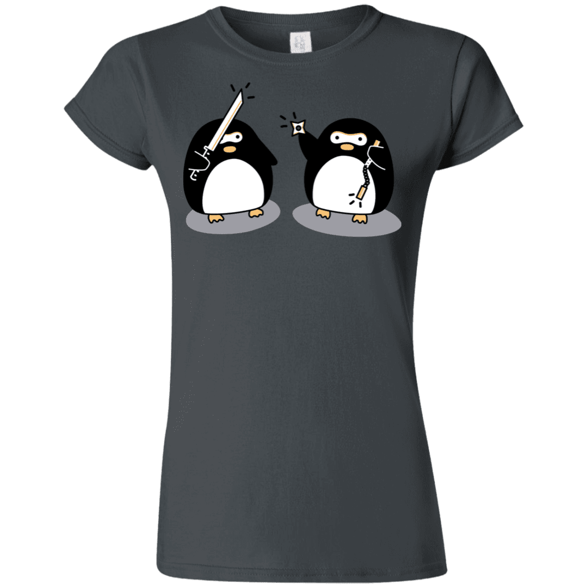 T-Shirts Charcoal / S Cute Ninja Penguins Junior Slimmer-Fit T-Shirt
