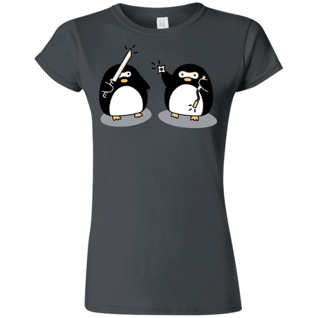 T-Shirts Charcoal / S Cute Ninja Penguins Junior Slimmer-Fit T-Shirt