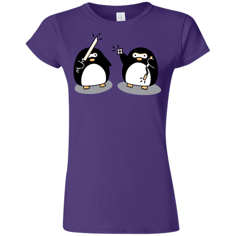 T-Shirts Purple / S Cute Ninja Penguins Junior Slimmer-Fit T-Shirt