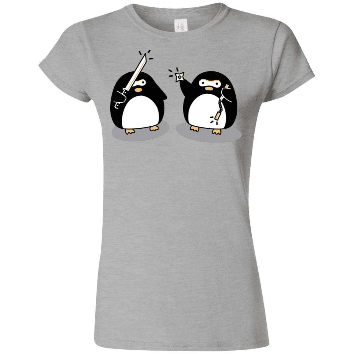 T-Shirts Sport Grey / S Cute Ninja Penguins Junior Slimmer-Fit T-Shirt