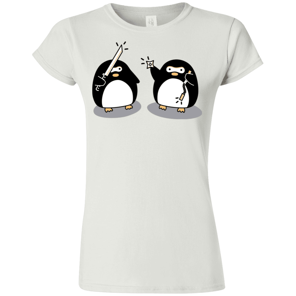 T-Shirts White / S Cute Ninja Penguins Junior Slimmer-Fit T-Shirt
