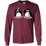 T-Shirts Maroon / S Cute Ninja Penguins Men's Long Sleeve T-Shirt
