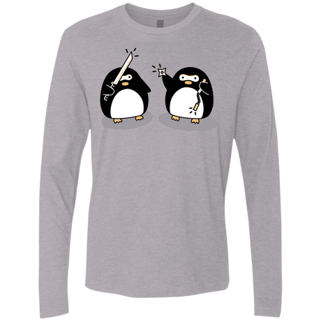 T-Shirts Heather Grey / S Cute Ninja Penguins Men's Premium Long Sleeve