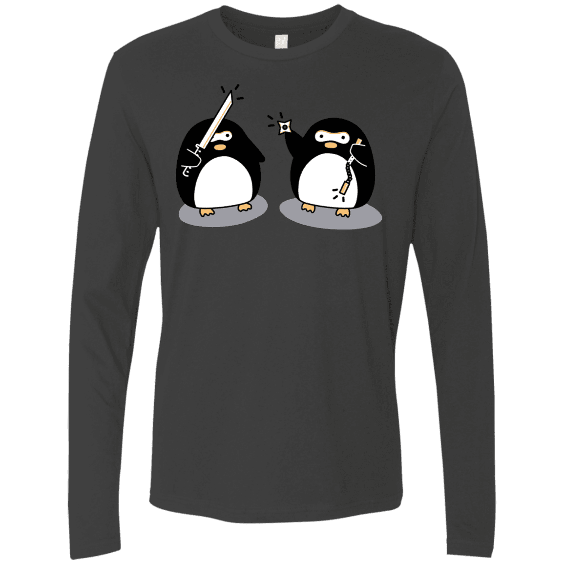 T-Shirts Heavy Metal / S Cute Ninja Penguins Men's Premium Long Sleeve