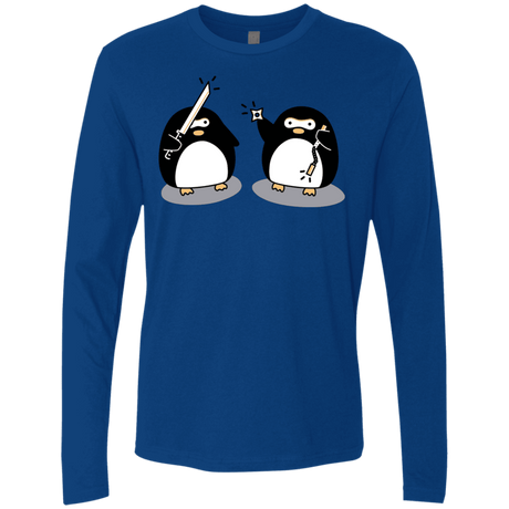 T-Shirts Royal / S Cute Ninja Penguins Men's Premium Long Sleeve