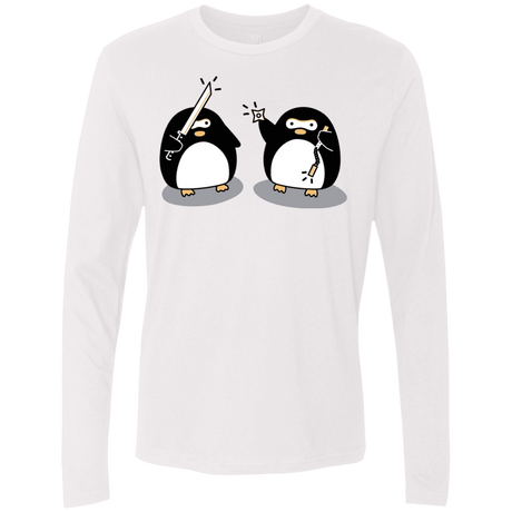 T-Shirts White / S Cute Ninja Penguins Men's Premium Long Sleeve