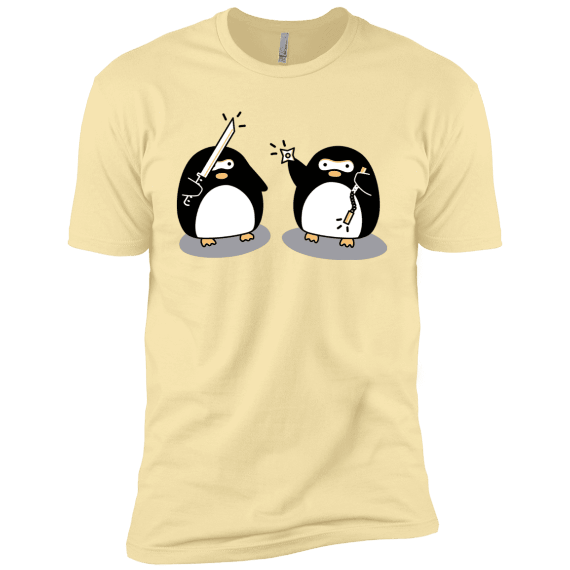 T-Shirts Banana Cream / X-Small Cute Ninja Penguins Men's Premium T-Shirt