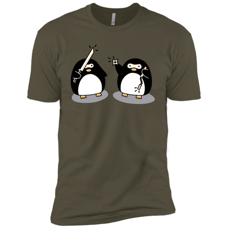 T-Shirts Military Green / X-Small Cute Ninja Penguins Men's Premium T-Shirt