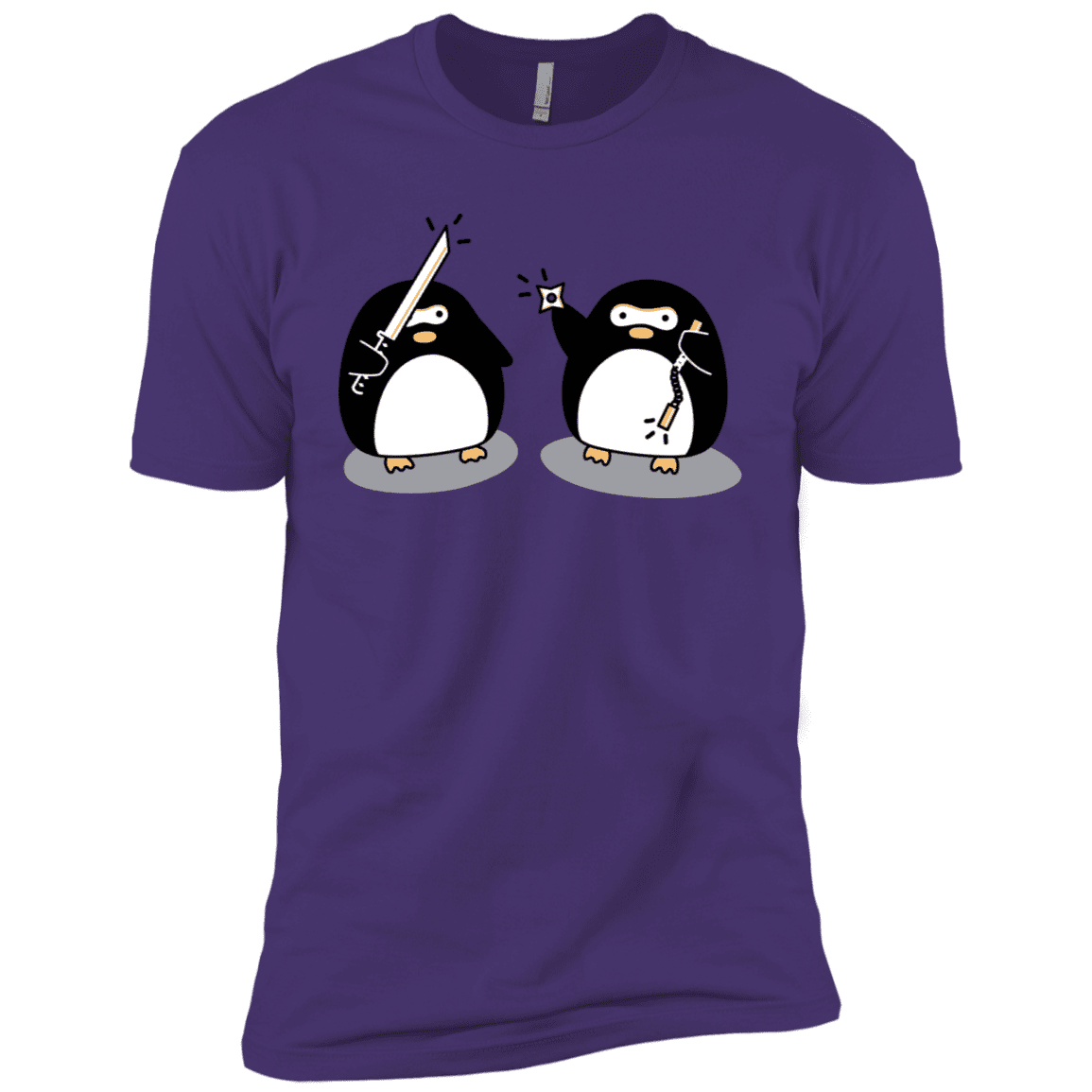 T-Shirts Purple Rush/ / X-Small Cute Ninja Penguins Men's Premium T-Shirt