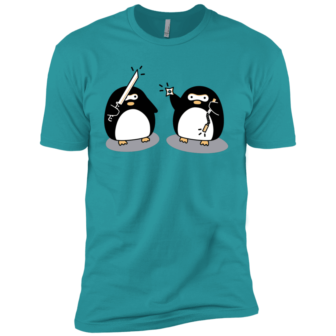 T-Shirts Tahiti Blue / X-Small Cute Ninja Penguins Men's Premium T-Shirt