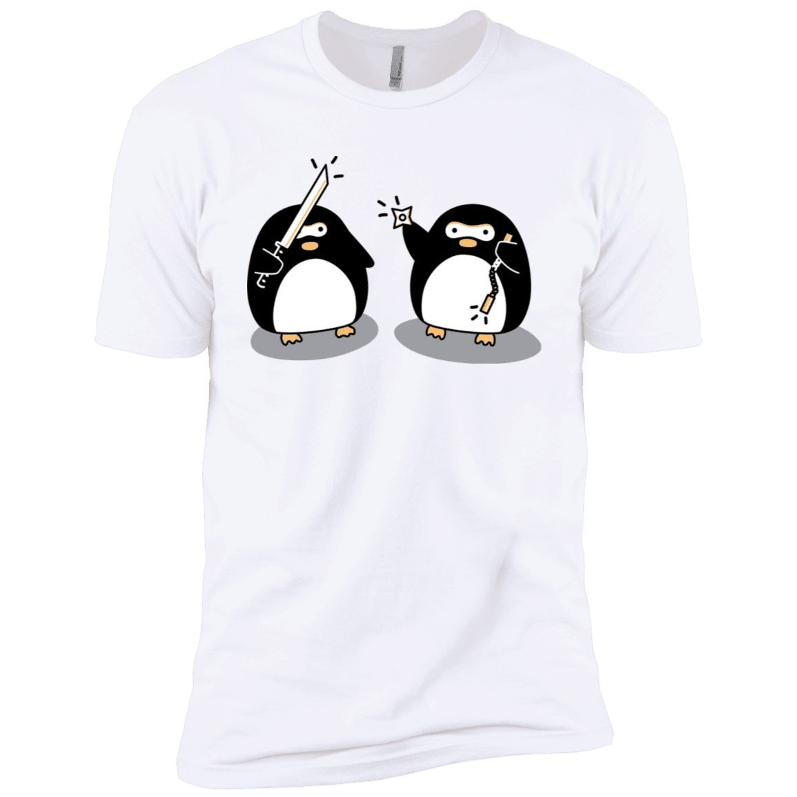 T-Shirts White / X-Small Cute Ninja Penguins Men's Premium T-Shirt