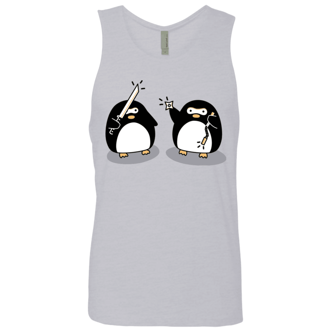 T-Shirts Heather Grey / S Cute Ninja Penguins Men's Premium Tank Top